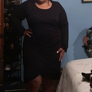Black Ruched Midi Dress- Size 26/28
